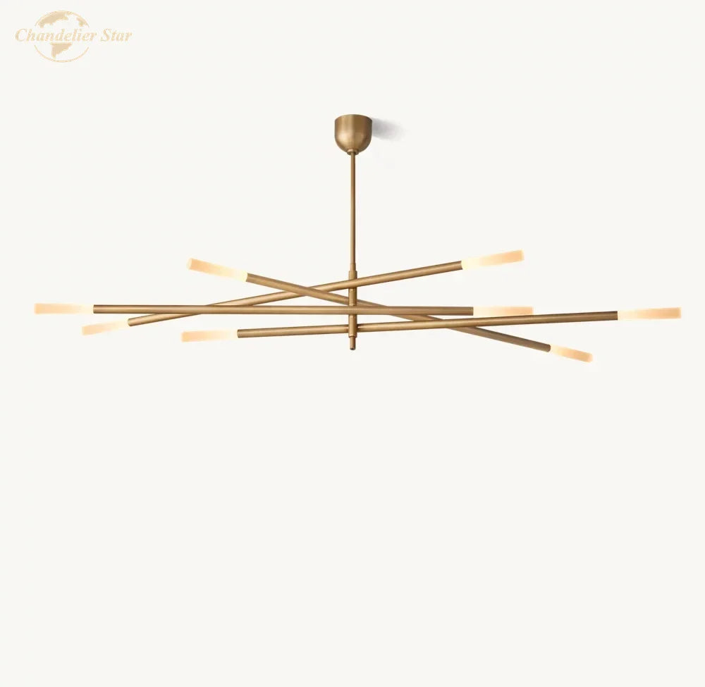 Afralia™ LED Glass Chandelier with Etched Rods for Dining Room, Kitchen, Bedroom - Modern Pendant Lighting