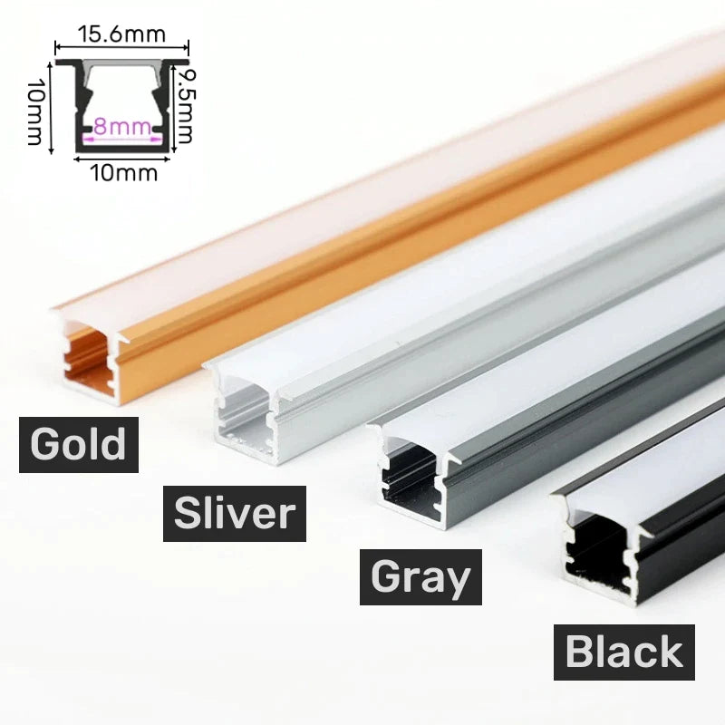 Afralia™ LED Aluminum Profile Recessed U/YW-Shape Hidden Channel Milky Cover Bar Strip Light