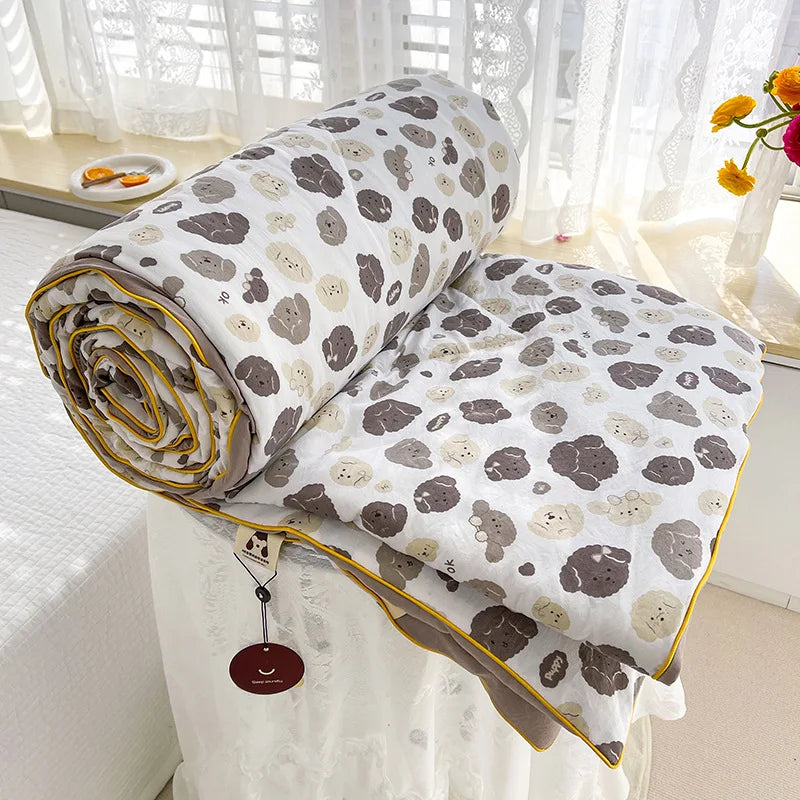 Afralia™ Double Layered Soya Fibre Filling Quilt: Soft, Breathable, Grade A Maternal and Child Comforter