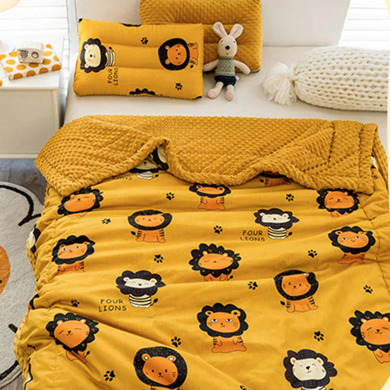 Afralia™ Cotton Floral Double Quilt | Retro Soothe Doudou Bedding Blanket