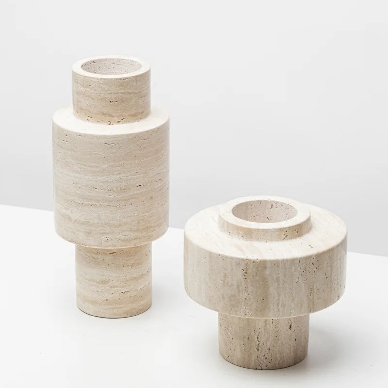 Afralia™ Natural Stone Vase Home Decor Living Room Bedroom Hotel Dining Table Flower Planter