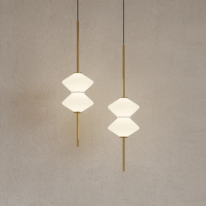 Afralia™ Modern White Glass LED Pendant Lamp - Adjustable Metal Wire, Gold/Black Finish