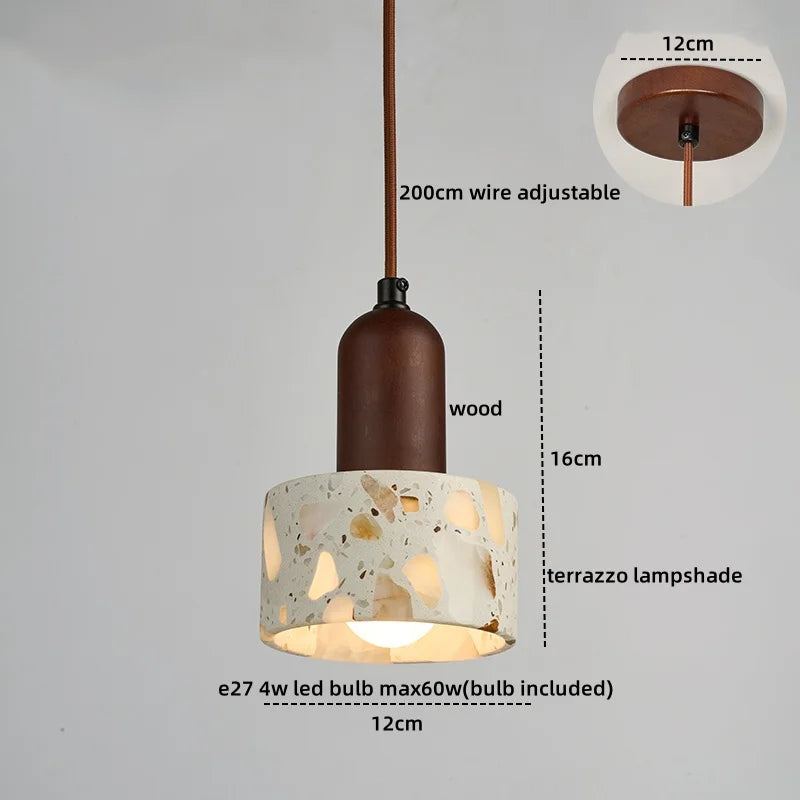 Afralia™ LED Terrazzo Pendant Lights for Corridor, Bedroom, Living Room - Japanese Style Lighting