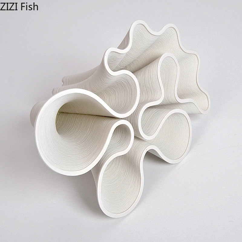 Afralia™ Bud Shape Ceramic Vase Floral Arrangement Desk Decor Modern Artificial Flowers