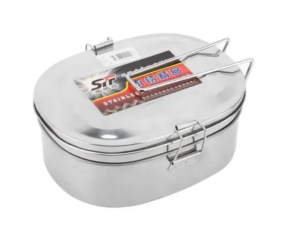 Afralia™ Stainless Steel Double Layer Lunch Box for Kids and Adults