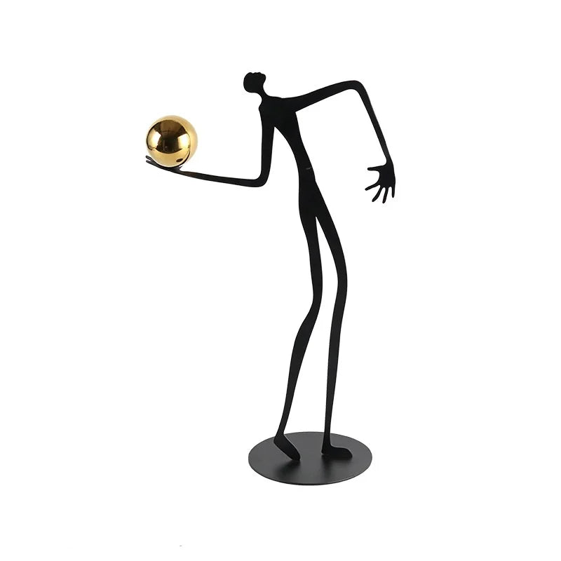 Afralia™ Gold Figure Sculpture Metal Ornament Home Decor Figurine