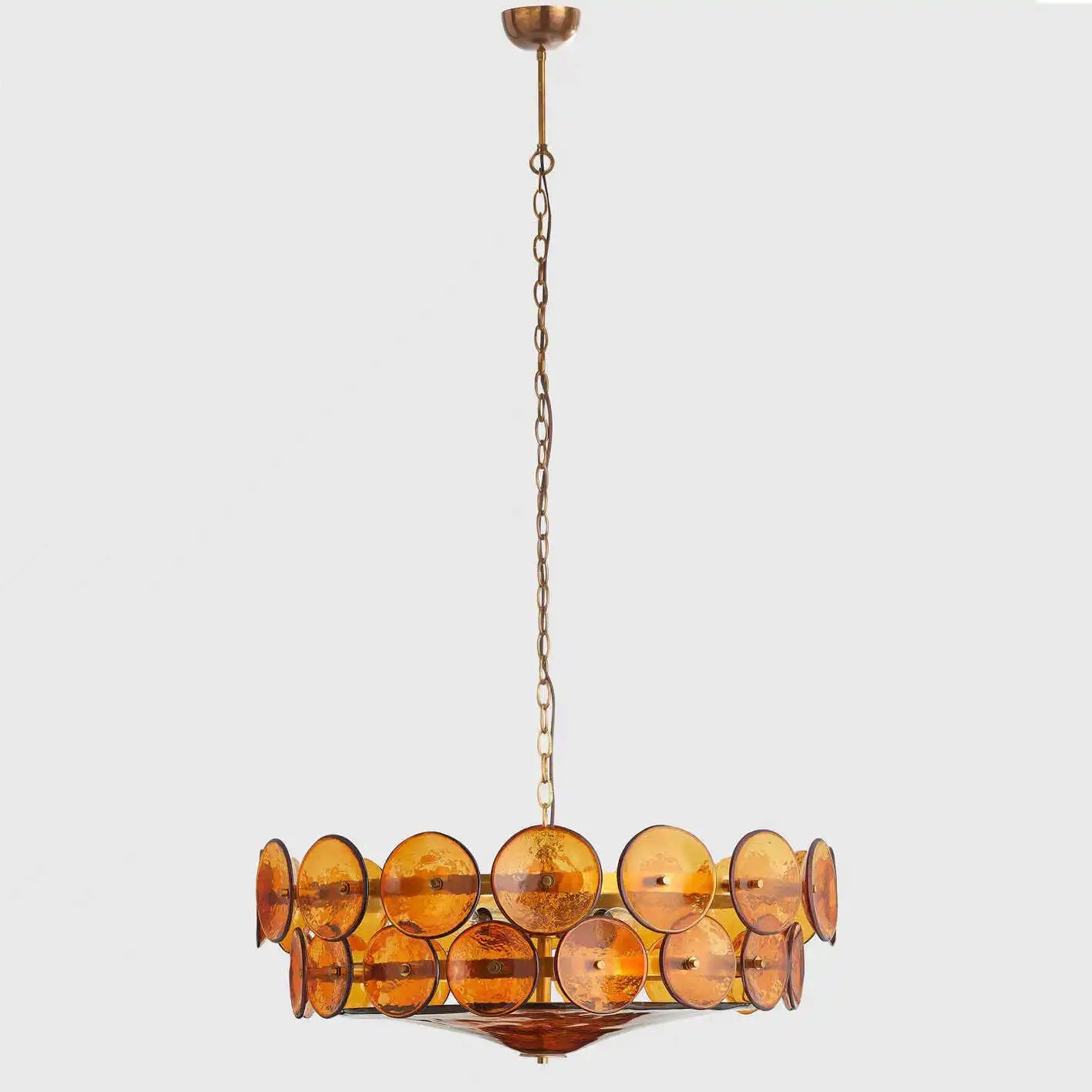 Afralia™ Brown Glass Retro Design Lamp Living Room Dining Chandelier