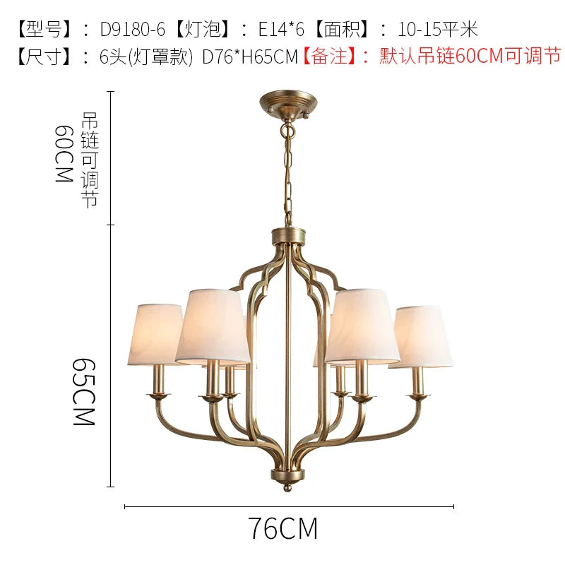 Afralia™ Retro Iron Chandelier for High-end Living, Dining, and Bedroom Lighting