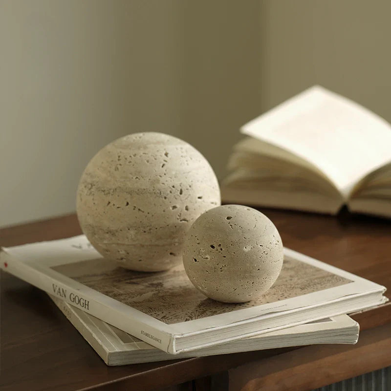 Afralia™ Marble Stone Ball Sculpture for Home Decoration