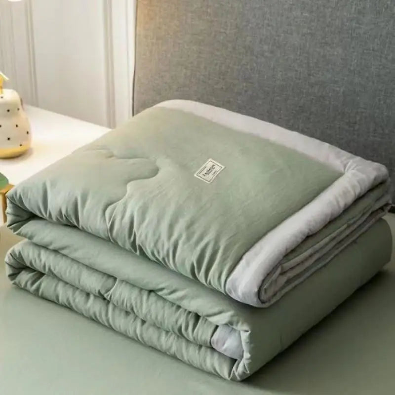 Afralia™ Cooling Cotton Quilt with Washable Core for Single Bed in Dorm