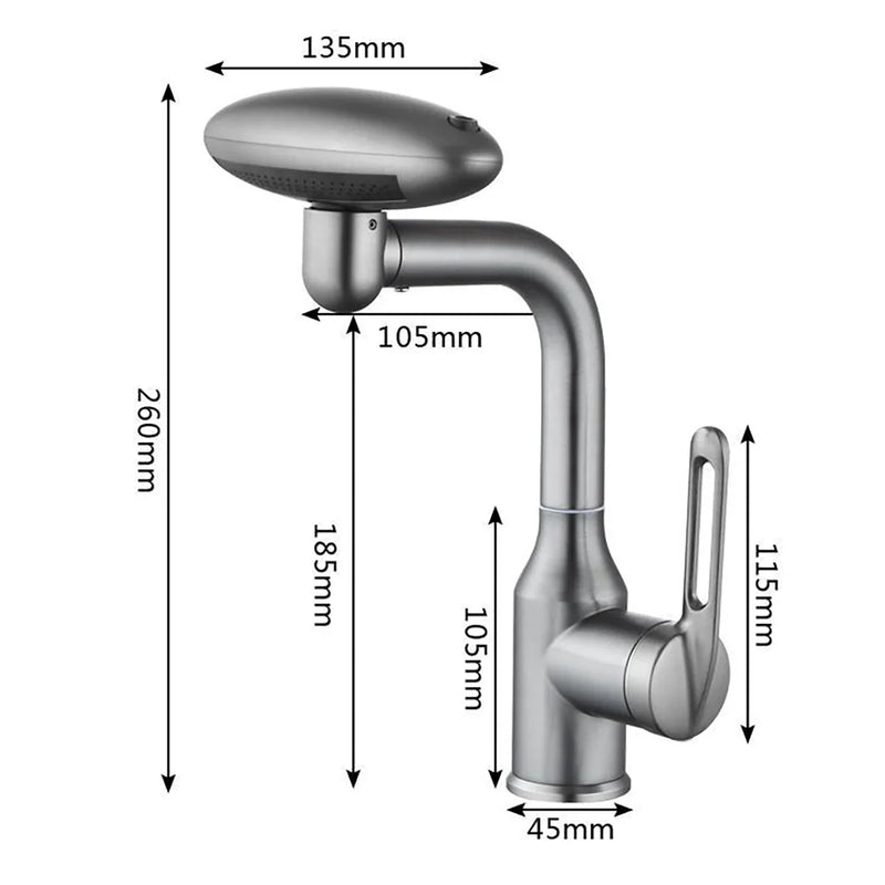 Afralia™ 360° Rotation Stainless Steel Multi-Function Faucet with 4 Water Outlet Modes