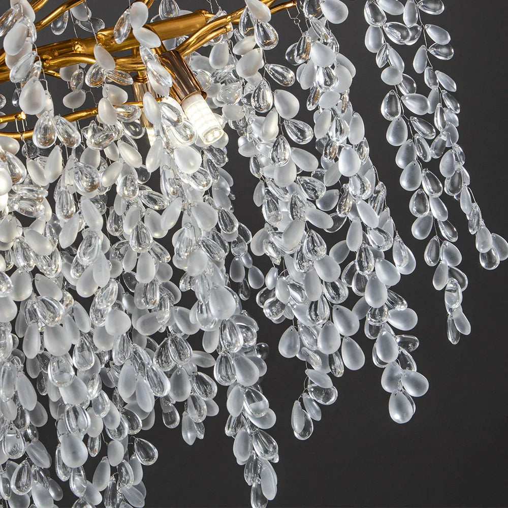 Afralia™ Gold Crystal Grapes Chandelier for Dining Living Room Bedroom