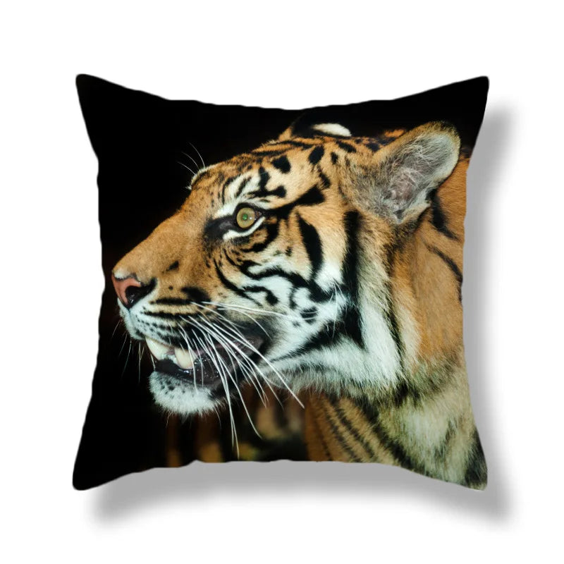 Afralia™ Brave Tiger Pattern Print Pillowcase, Super Peach Skin Cushion Cover