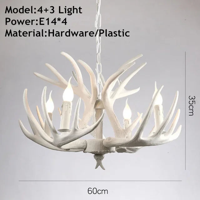 Afralia™ Antler Chandelier Ceiling Lamp Mid Century Modern Lighting