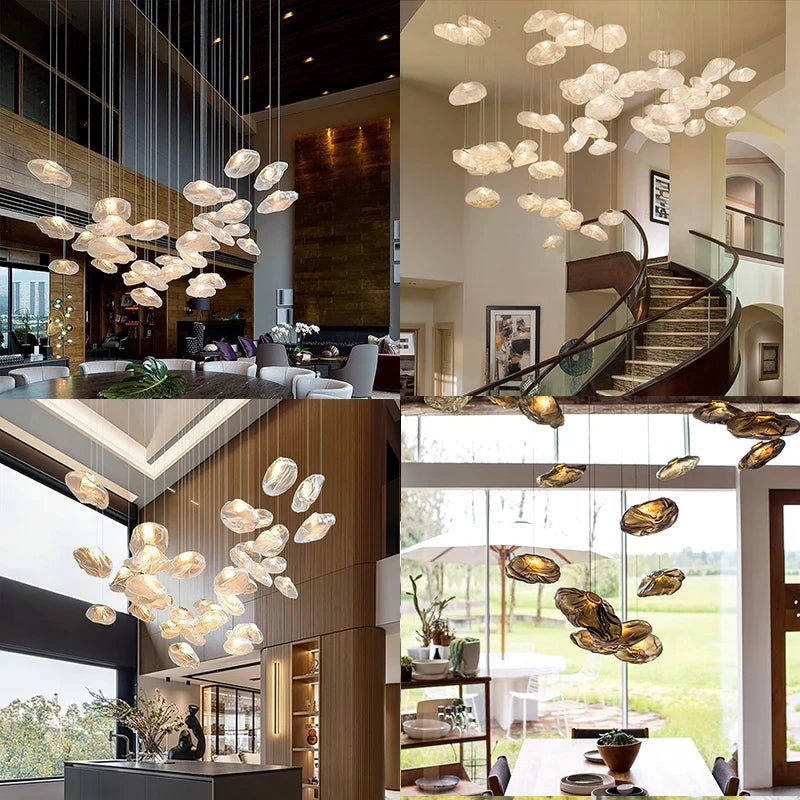 Afralia™ Glass Pendant Light: Nordic Chandelier for Living Dining Room Restaurant Loft Stairwell
