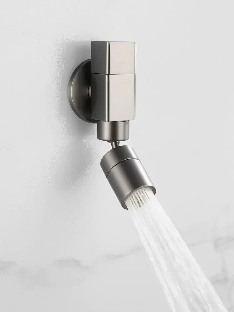 Afralia™ Square Chrome Mini Basin Tap - Wall Mounted Brass Faucet