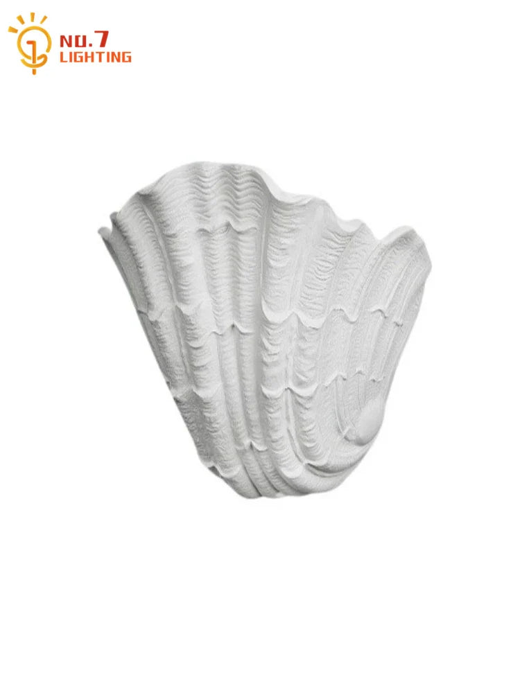Afralia™ Gypsum Shell LED Wall Lamp - French Design Medieval Wabi-Sabi Art Bedroom Decor