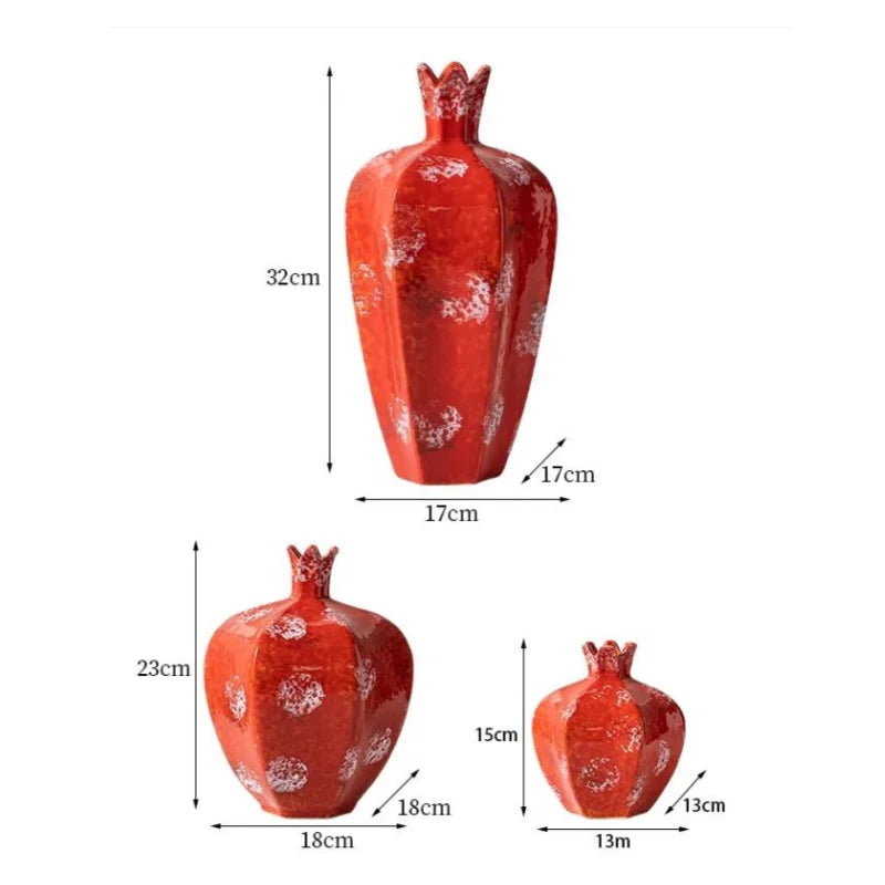Afralia™ Handmade Pomegranate Ceramic Vase: Stylish Home Decor & Flower Arrangement Accessory