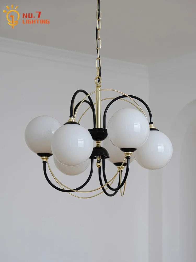 Afralia™ Retro Medieval Gold/Black Chandeliers LED Pendant Lights for Home and Commercial Spaces