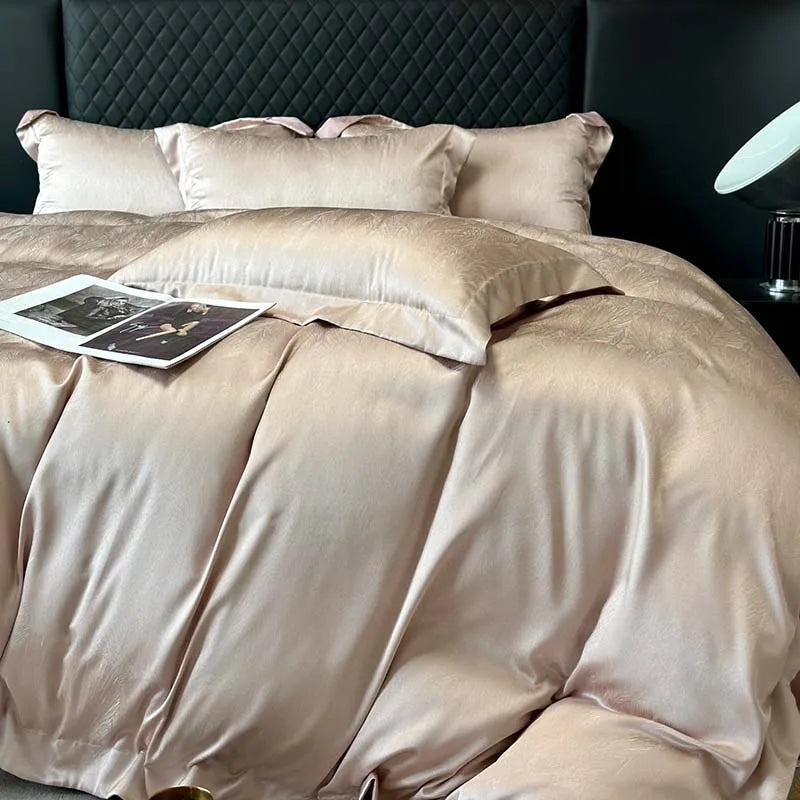 Afralia™ Luxury Egyptian Cotton Jacquard Bedding Set - Soft Silky 4Pcs
