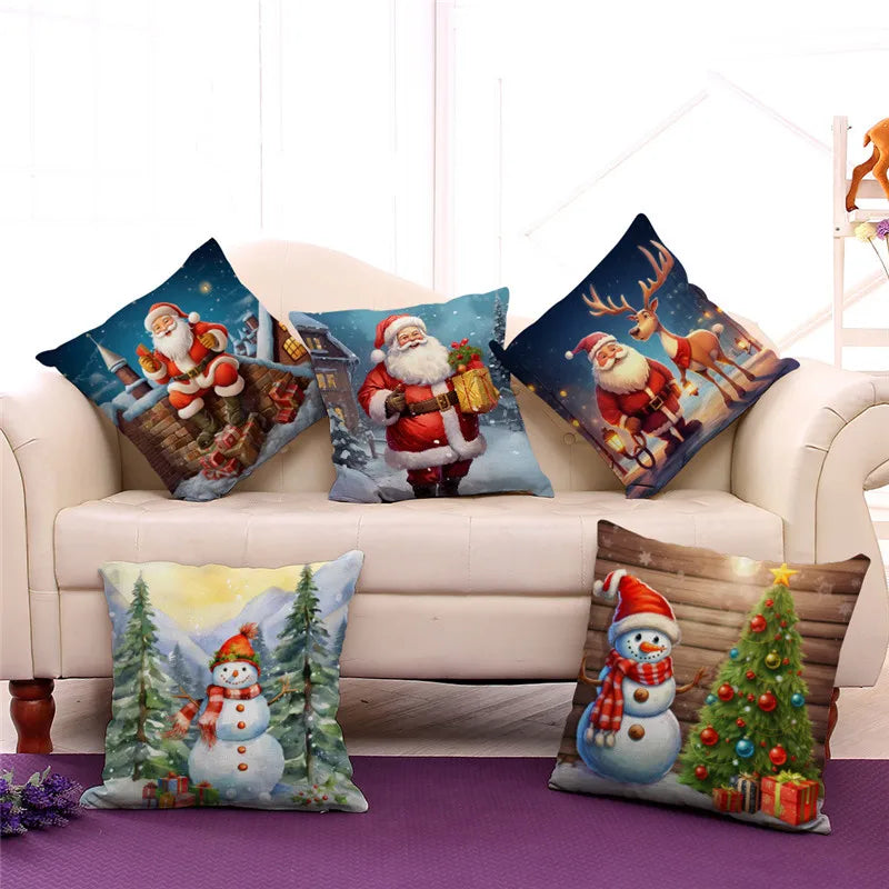 Santa Claus Print Christmas Pillowcase by Afralia™ - Festive Home Decor for Sofa & Car