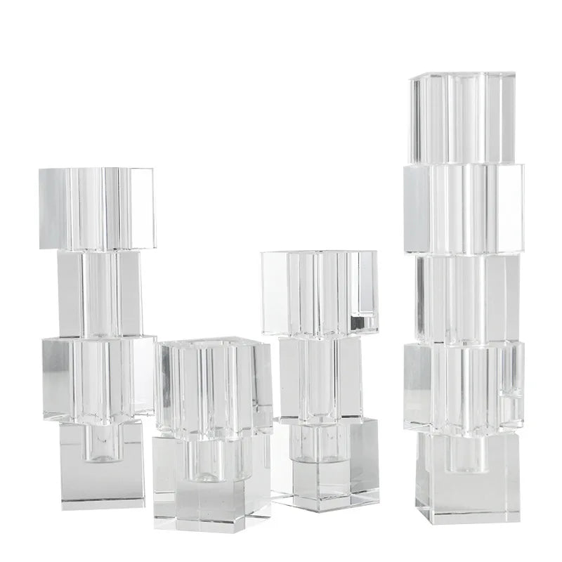 Afralia™ Geometric Glass Vase Stack for Home Decor & Flower Arrangement