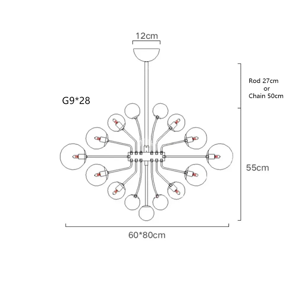 Afralia Glass Bubble Ceiling Chandelier LED Living Room Bedroom Decor Minimalist Hanging Lamp
