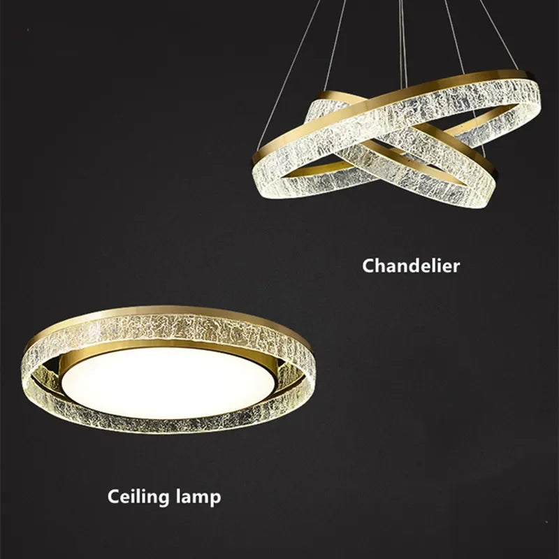 Afralia™ Modern Luxury Round Resin Chandelier LED Ceiling Lamp for Home Indoor Lighting