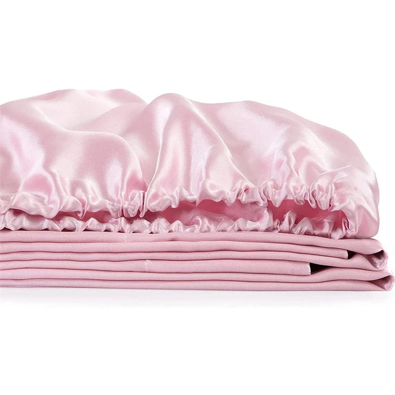 Afralia™ High-Quality Rayon Satin Bed Sheets King Queen Full Twin Single Double Bed Linen