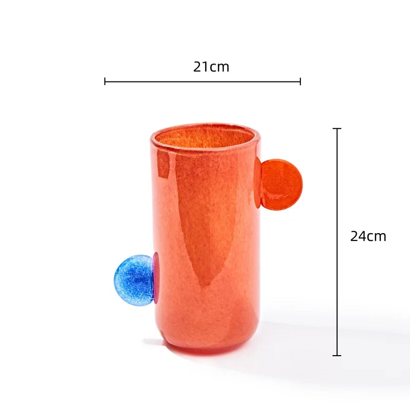 Afralia™ Geometric Glass Vase - Colorful Home Decor Accent