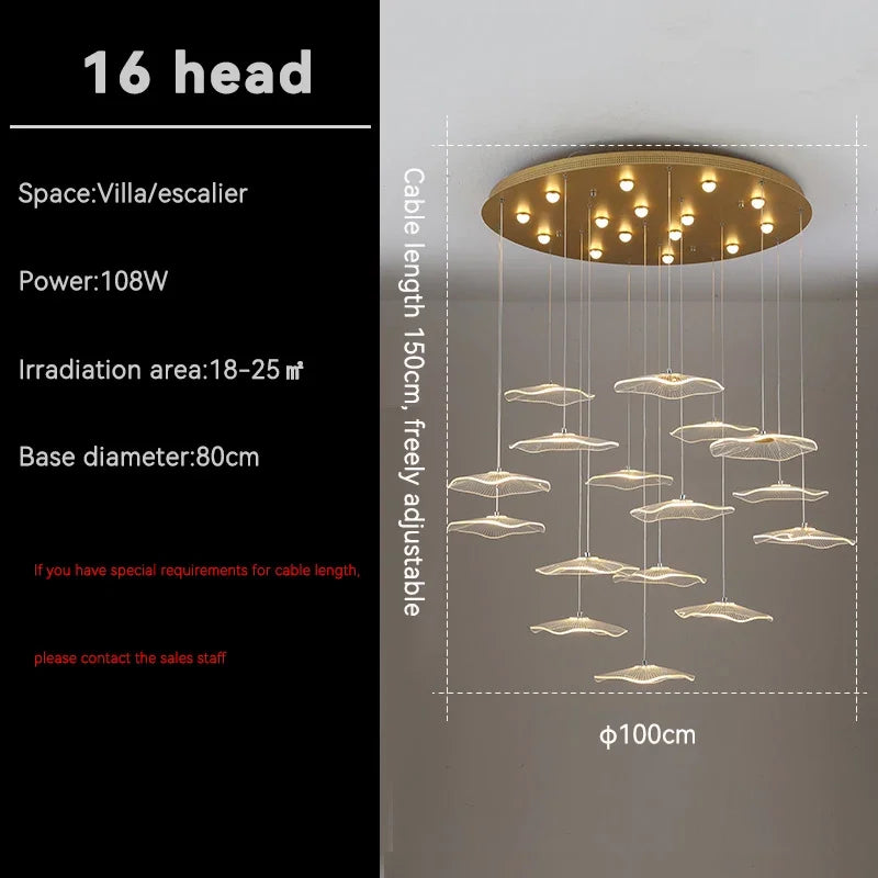 Afralia™ Revolving Stair Chandelier: Modern Luxury for Living Room and Lobby