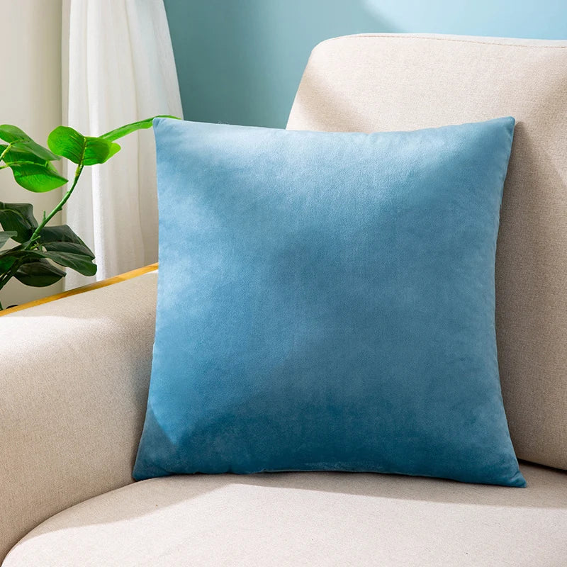 Afralia™ Velvet Cushion Cover 45x45cm - Home Decor Solid Color Pillowcase