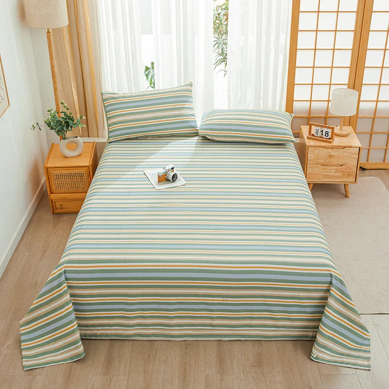 Afralia™ Cartoon Printed Cotton Bedspread | Queen King | Durable Coarse Cloth | All Seasons