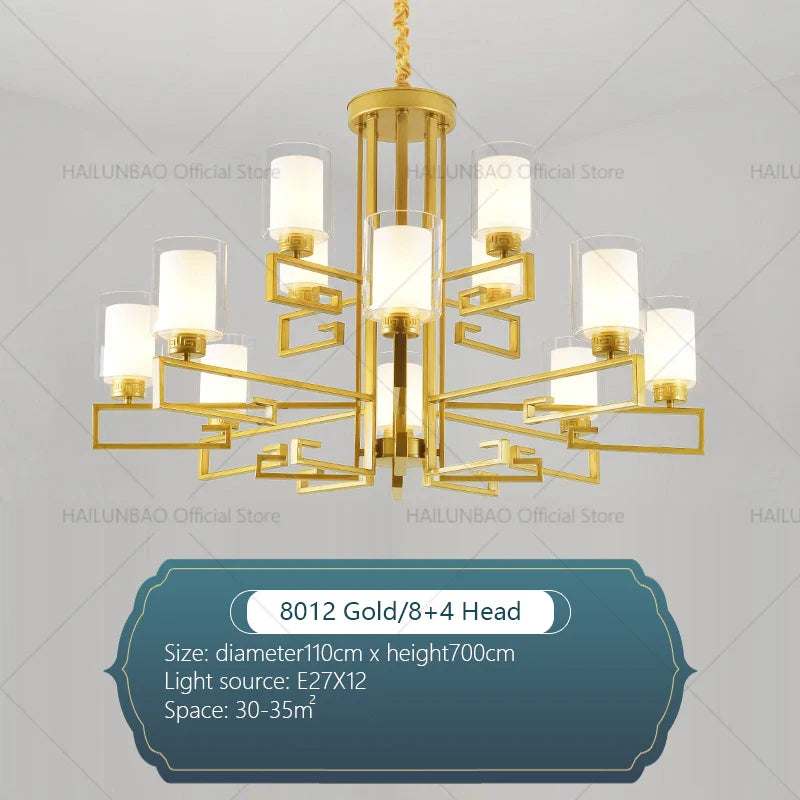 Afralia™ Chinese Style Luxury Living Room Chandelier for Elegant Homes
