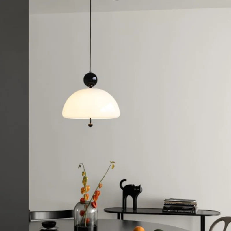 Afralia™ Nordic Mushroom Glass LED Pendant Light for Bedroom Living Room Decor