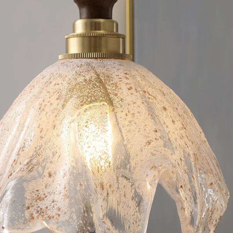 Afralia™ Nordic LED Pendant Light | Modern Walnut Wood Glass Hanging Lamp