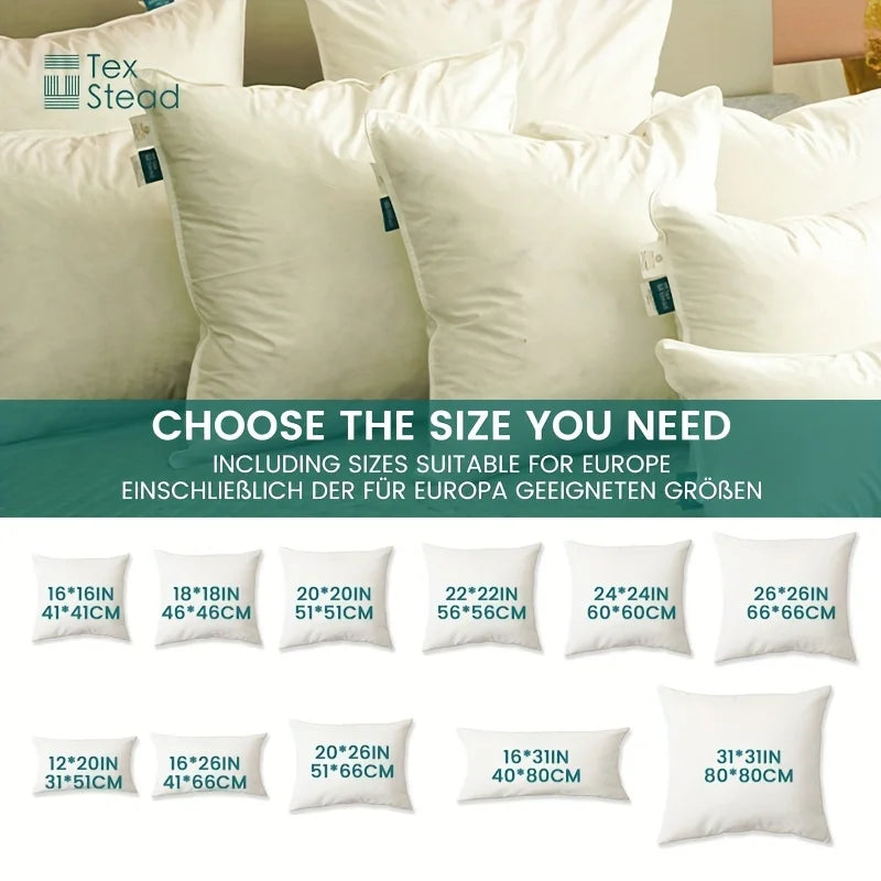 Afralia™ Goose Feather Insert Pillow - White, Bed & Couch Decorative Pillows