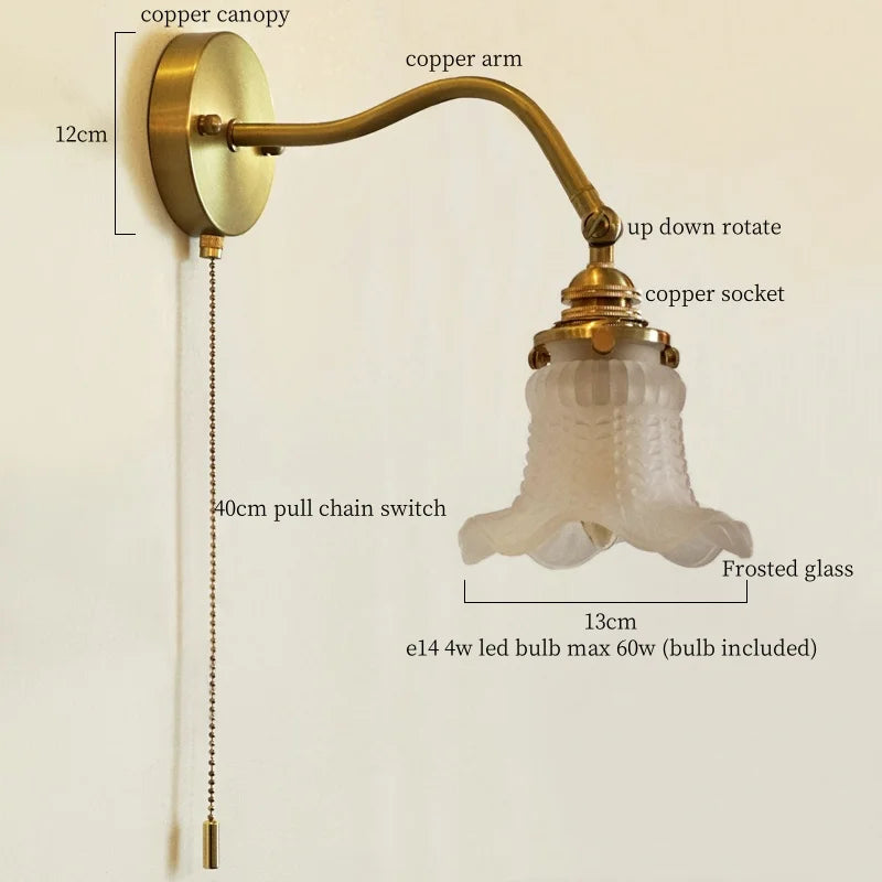 Afralia™ Glass LED Wall Light for Living Room Stair Loft Bathroom Mirror Bedside