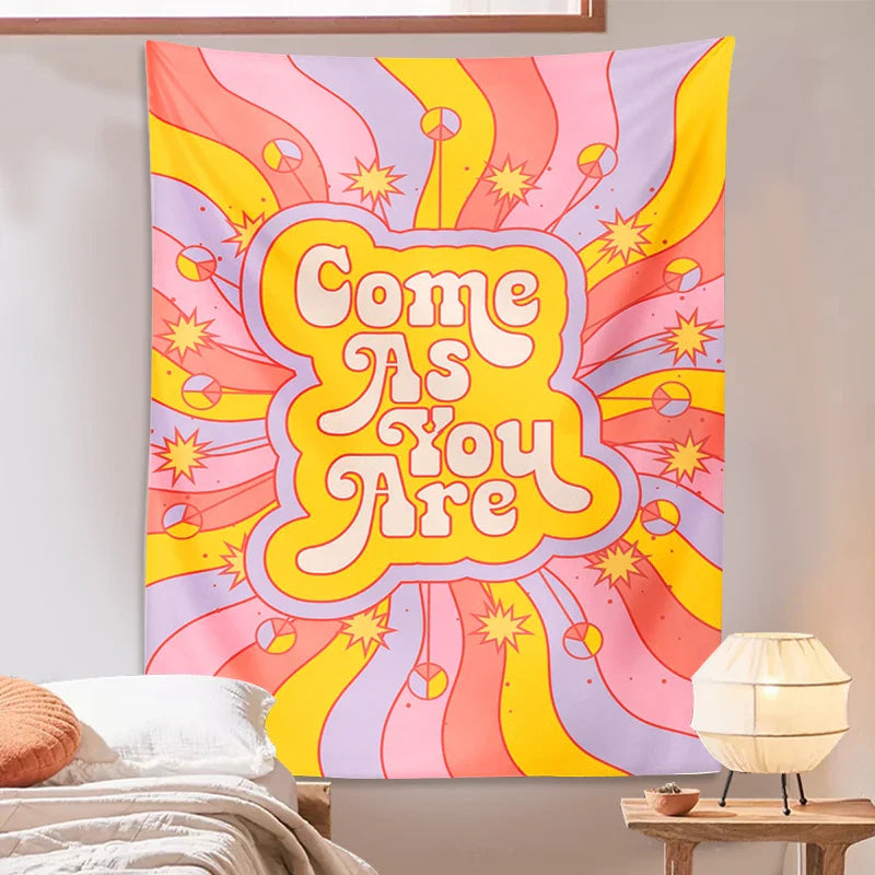 Afralia™ Retro Sun Rainbow Tapestry | Inspirational Psychedelic Wall Art for Vintage Home Décor