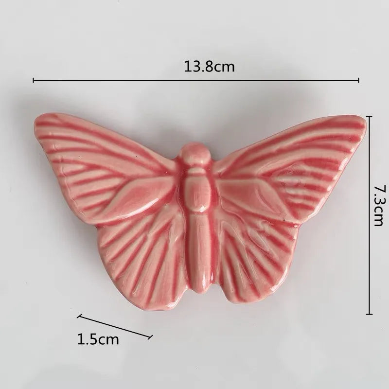 Afralia™ Ceramic Butterfly Wall Decor - 3D Papilionid Aesthetic Hanging Art