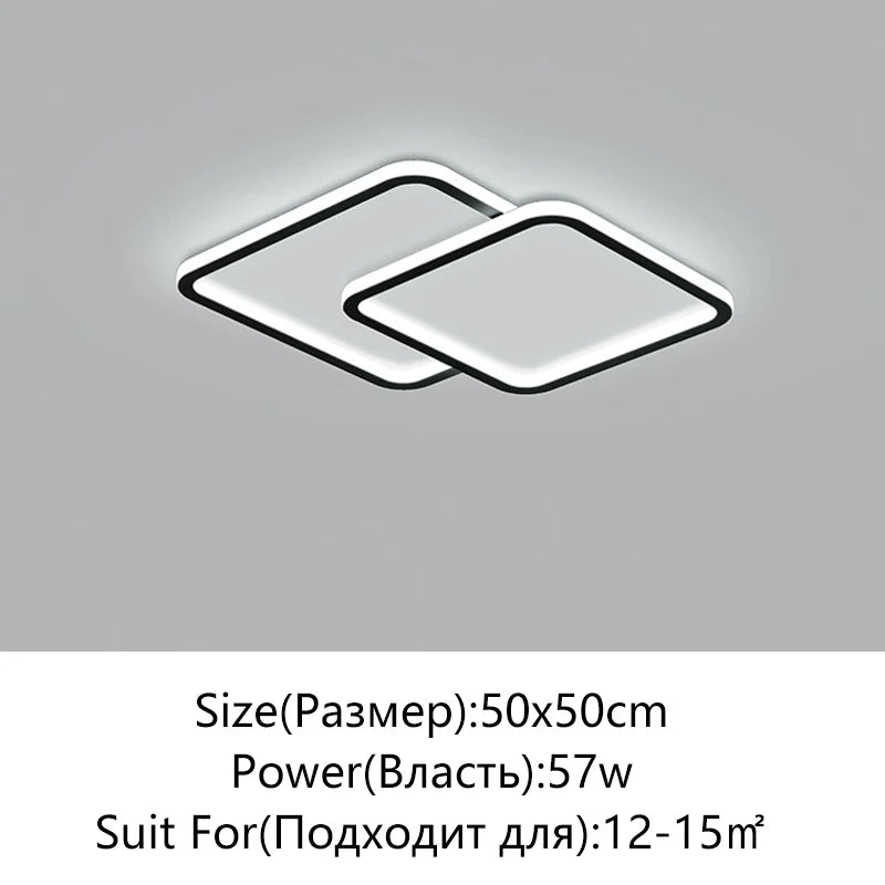 Afralia™ Modern Black & White LED Ceiling Chandelier for Living, Dining, and Bedrooms