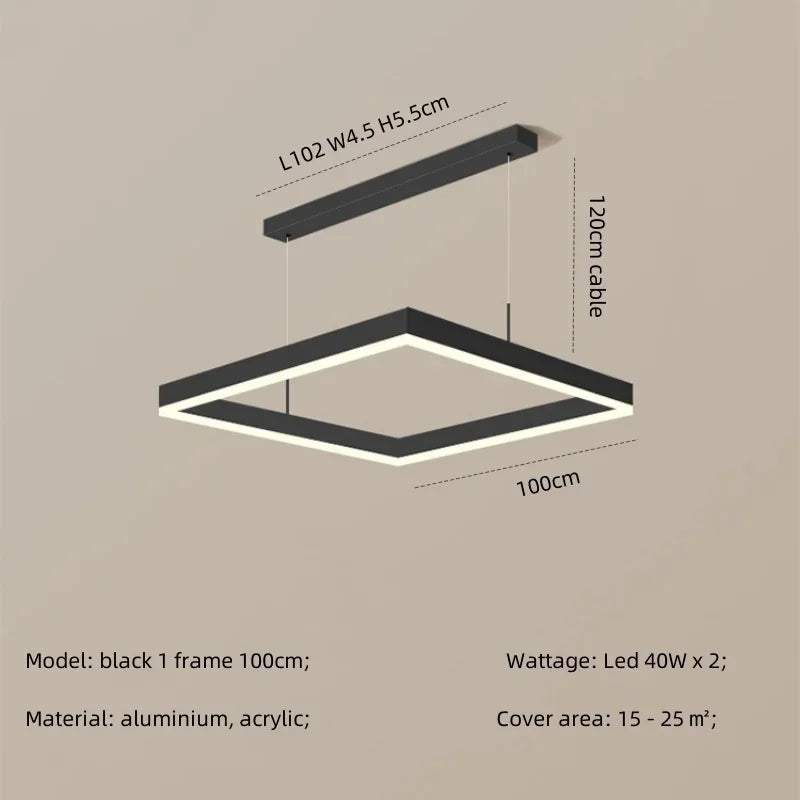 Afralia™ Modern Straight Pendant LED Light - Minimalist Painted Aluminium Chandelier