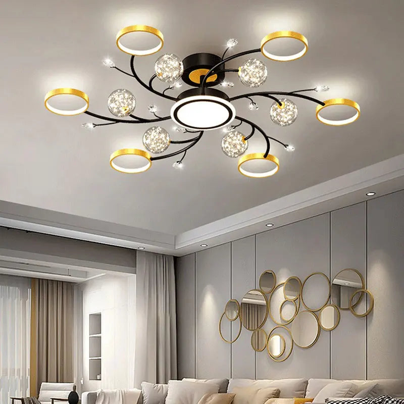 Afralia™ Modern LED Ring Chandelier for Living Dining Bedroom Kitchen Decor