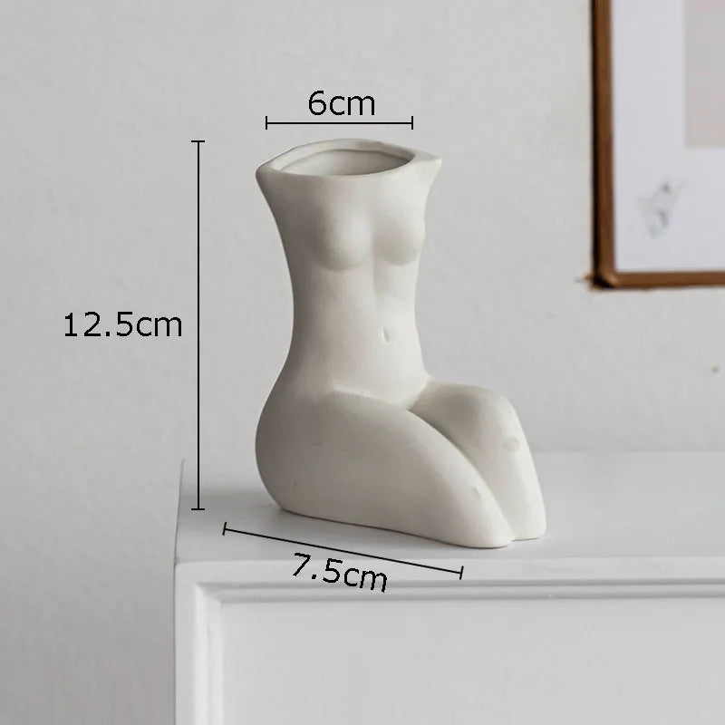 Afralia™ Ceramic Nude Figures Vase Set for Artistic Desk Decor and Floral Arrangements