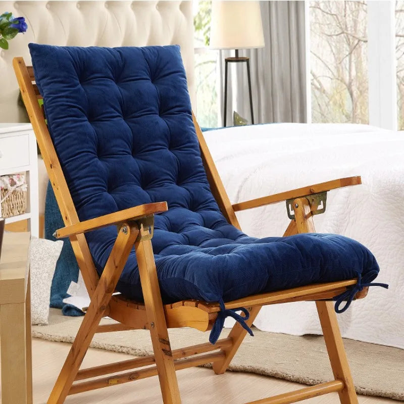 Afralia™ Rocking Chair Cushion with Ties Overstuffed Tufted Pillow for Indoor Outdoor Comfort.