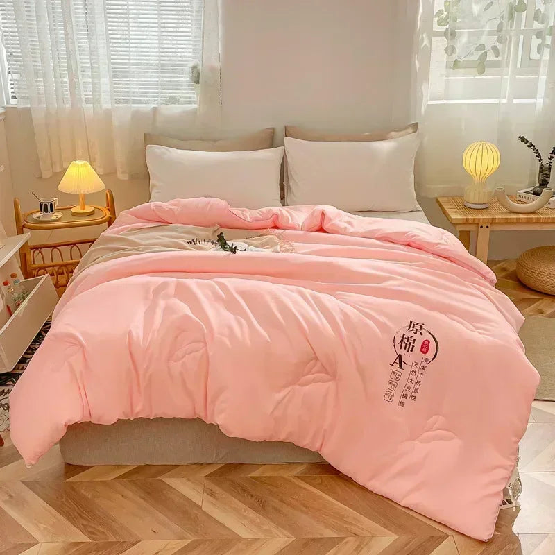 Afralia™ Cotton Soya Fibre Filling Quilted Comforter Blanket - All Seasons Luxe Bedding