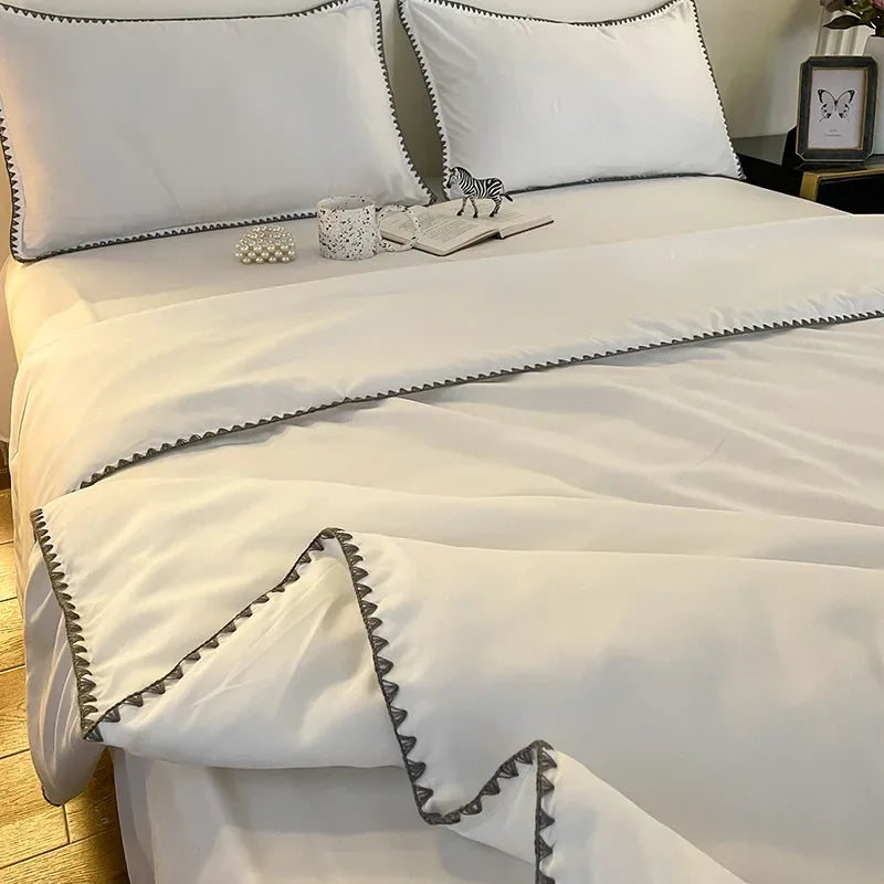 Afralia™ Embroidery Cooling Comforter, Queen Size, Soft & Breathable for Spring Summer