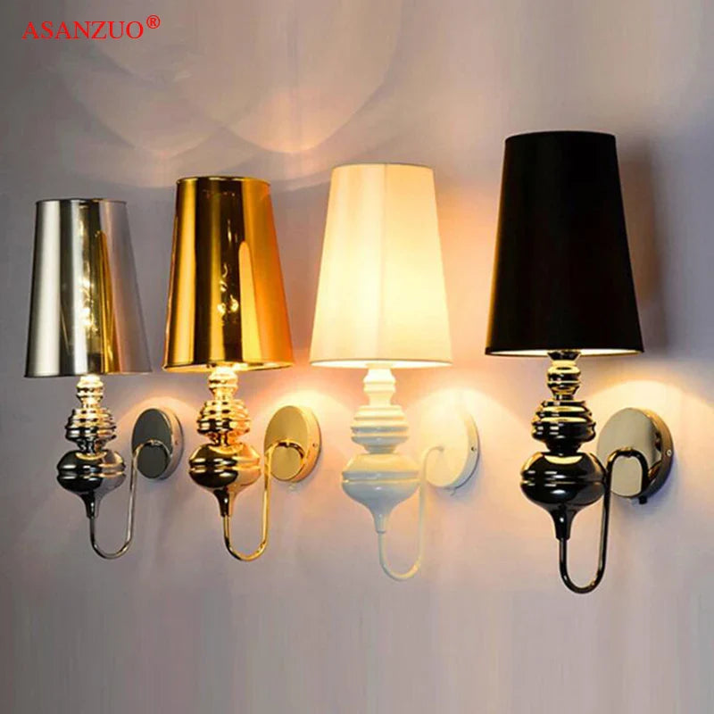 Afralia™ Guards Wall Lamps: Gold Silver Black White Decor Lighting Fixture for Hotel Home.