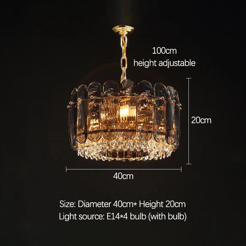 Afralia™ Modern Gold Crystal Chandelier LED Light Fixture for Luxury Living Room Home Decor