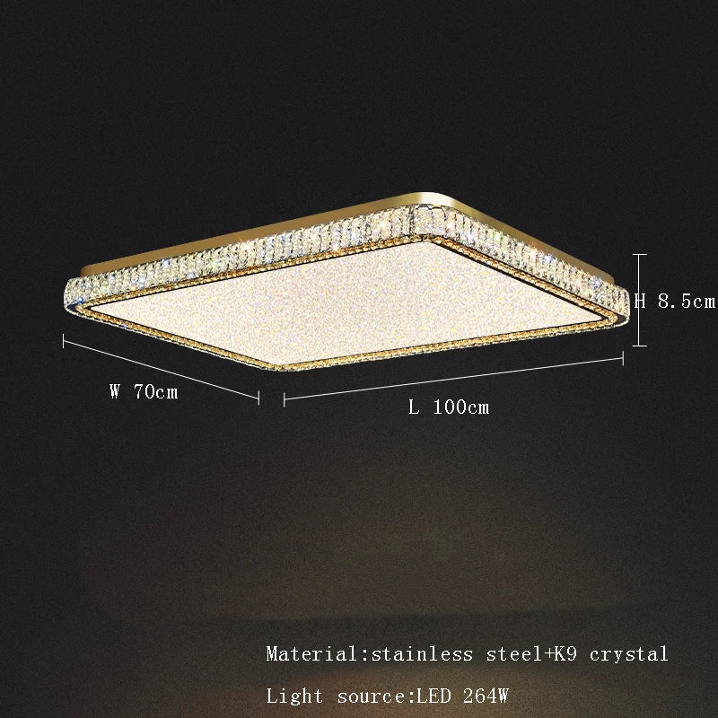 Afralia™ Gold Crystal Ceiling Light: Modern Luxury Dimmable LED Fixture for Bedroom & Living Room
